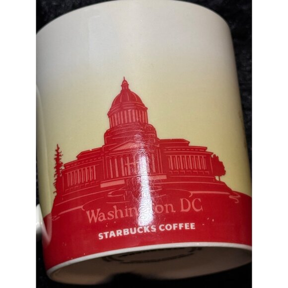Starbucks Washington DC Collector Mug 16 Oz White & Red Ceramic 2012 Series - Picture 4 of 7